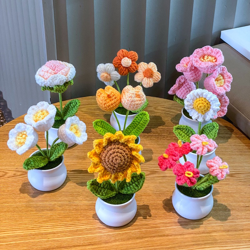Home Office Depot - 1/2/4Pcs DIY 손으로 짠 미니 화분