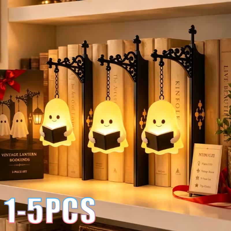 Home Office Library - 1-5PCS 할로윈 빈티지 LED 책꽂이 장식