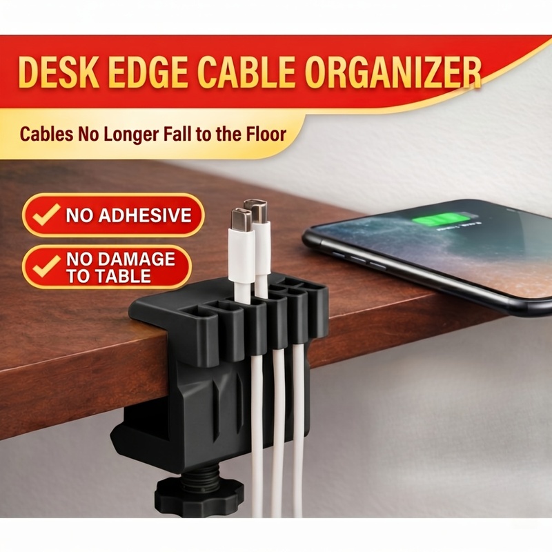 Home Office Hidden Desk - 3개의 데스크탑 케이블 관리 클립은 깔끔한