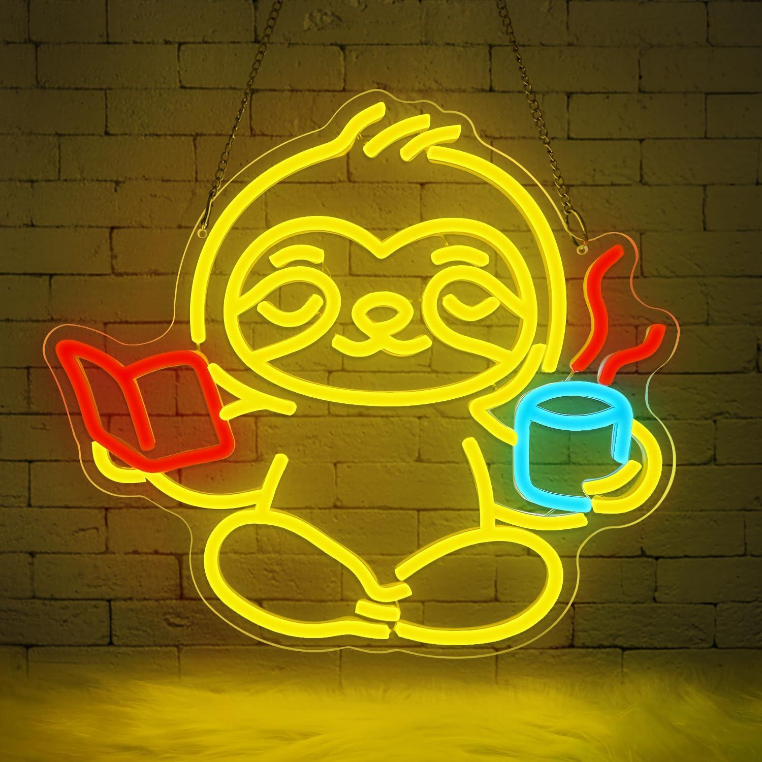 Home Office Room - 나무늘보 네온사인 USB 디밍 가능 LED