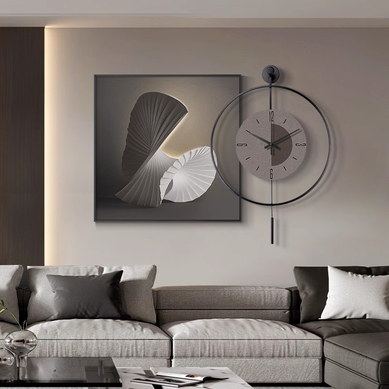 Home Office Interior Design - 블랙 모던 디자인 벽시계 특이한 디자인의