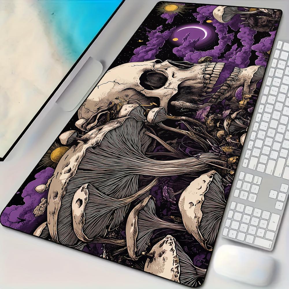 Mousepad Xl Extended - 고딕 스타일 버섯과 해골 무늬 마우스