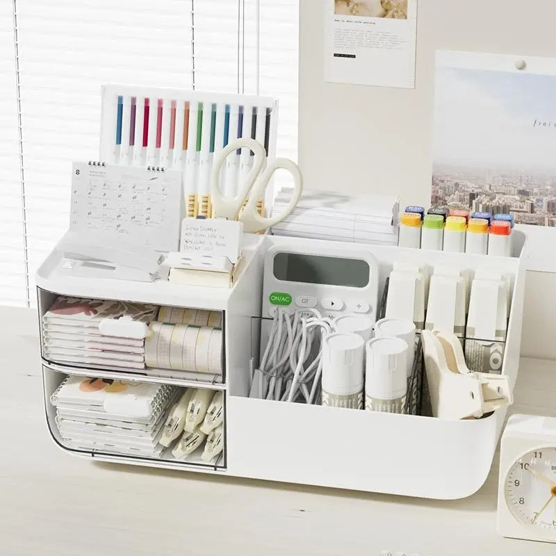 대용량 다기능 데스크 정리함, 투명 서랍 2개 포함,  - Home Office Desk With Drawers 리뷰 및 가격