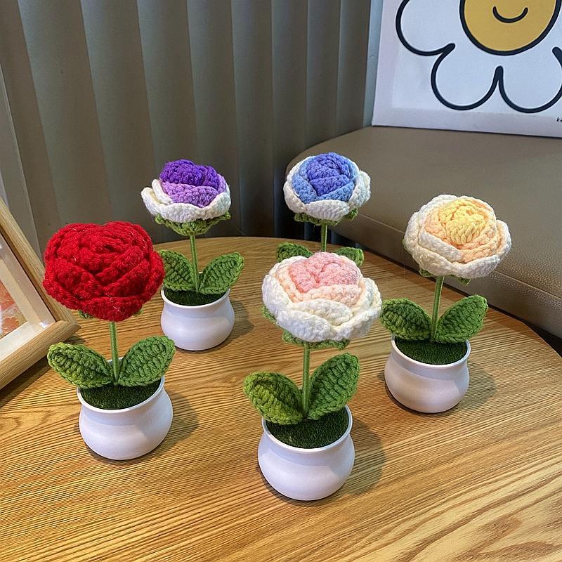 1/2/4Pcs DIY 손으로 짠 미니 화분 꽃 장미  - Home Office Depot 리뷰 및 가격