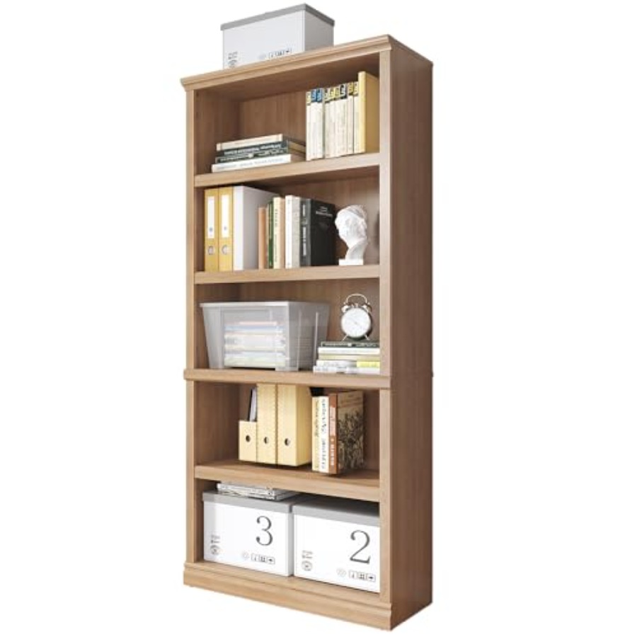 높이 70인치 화이트 오크 책장 5단 오픈 선반 수납형 - Home Office Library 리뷰 및 가격