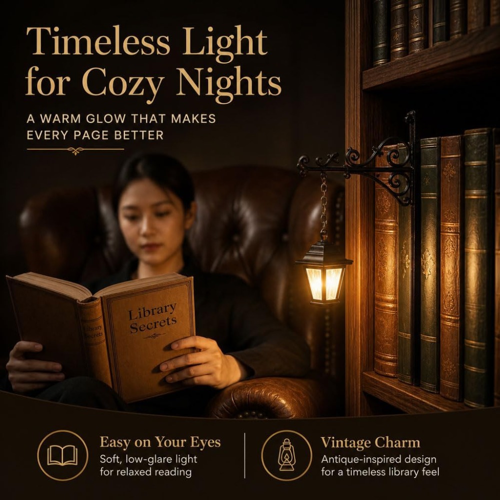 미니 빈티지 라이브러리 랜턴 북 누크 라이트, 따뜻한  - Home Office Library 리뷰 및 가격