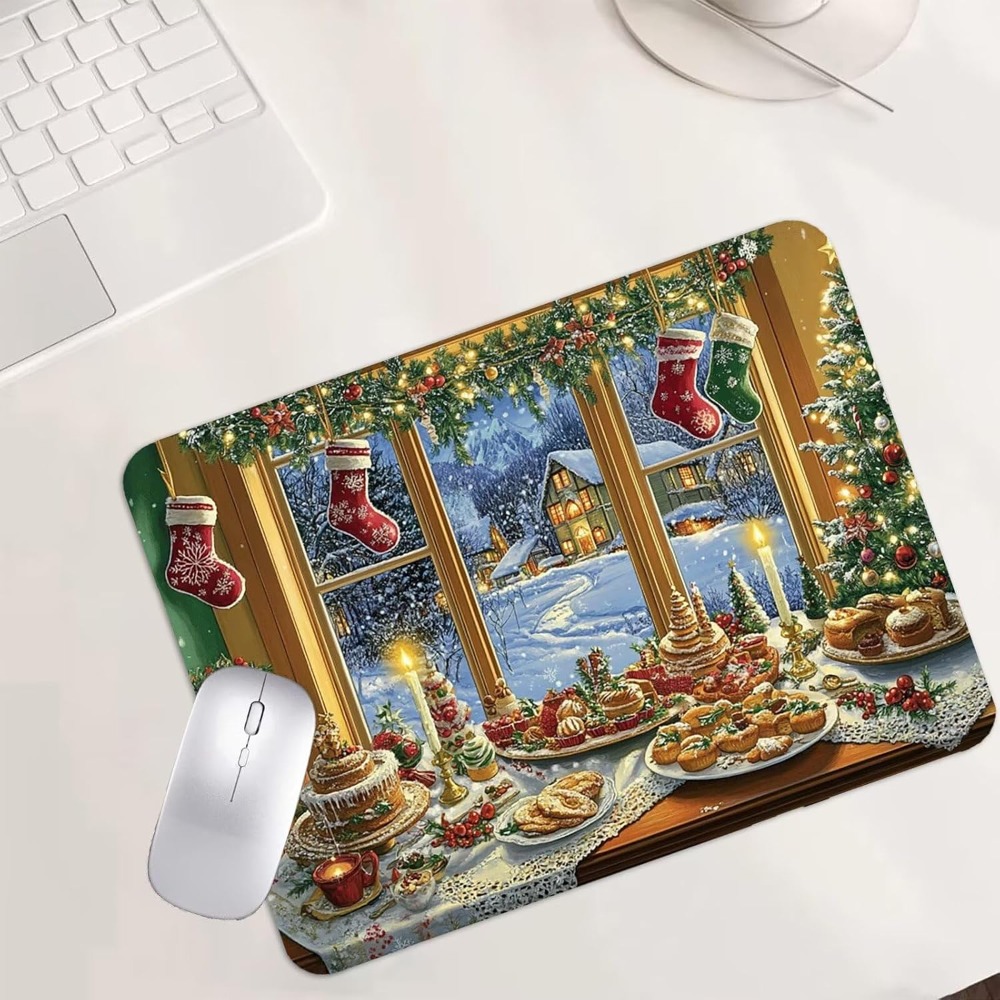 크리스마스 음식 가게 장면 대형 게이밍 마우스 패드 X - Mousepad Xl Extended 리뷰 및 가격