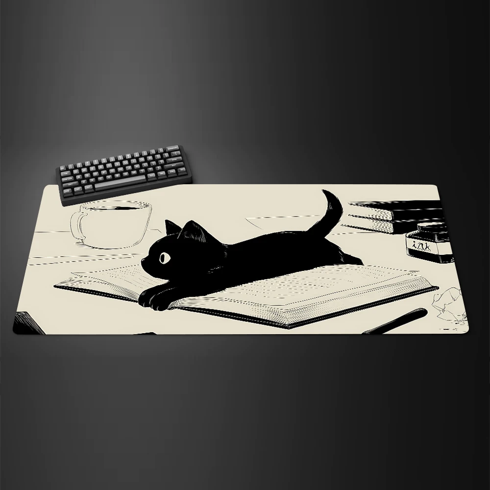 블랙 잉크 고양이 애니메이션 Mouspad XL 확장  - Mousepad Xl Extended 리뷰 및 가격