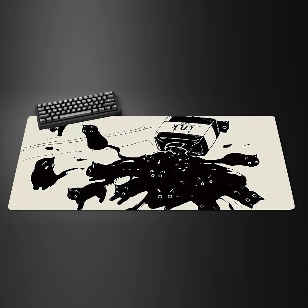 블랙 잉크 고양이 애니메이션 Mouspad XL 확장  - Mousepad Xl Extended 리뷰 및 가격