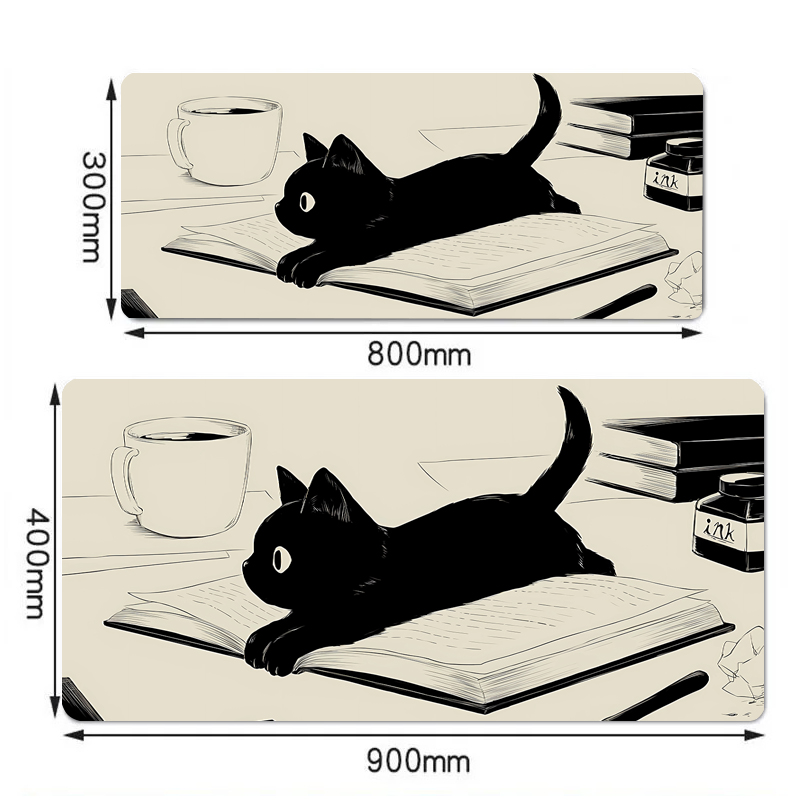 블랙 잉크 고양이 애니메이션 Mouspad XL 확장  - Mousepad Xl Extended 리뷰 및 가격