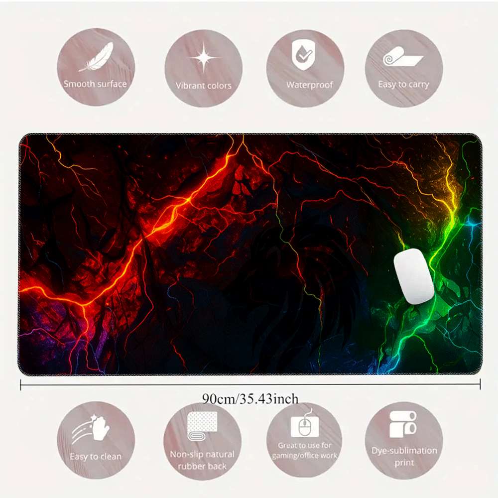 컬러풀 라이트닝 게이밍 마우스 패드 XL 확장형 고무  - Mousepad Xl Extended 리뷰 및 가격
