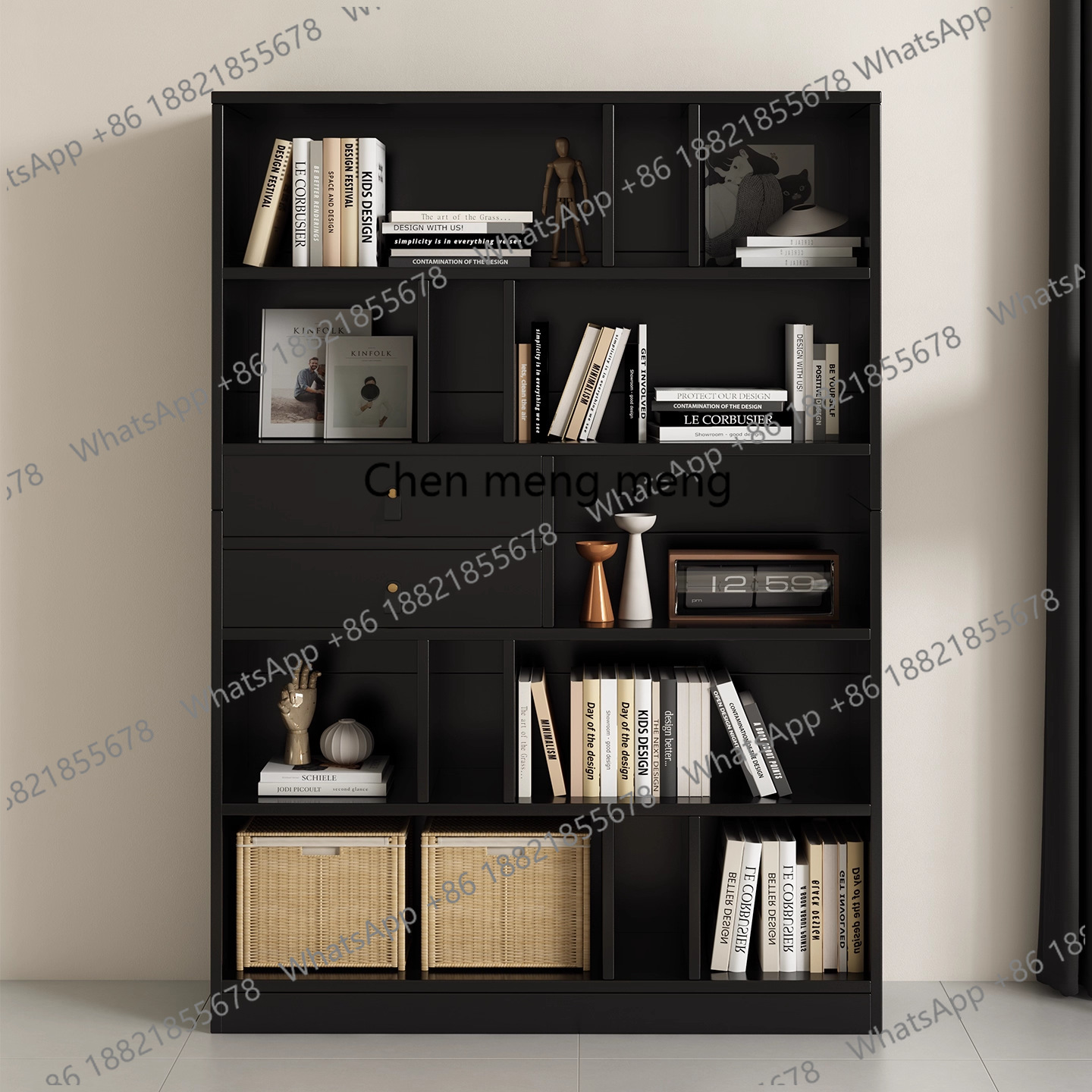 책꽂이 벽걸이형 책장 6단 나무 책꽂이 캐비닛 도어 디 - Home Office Library 리뷰 및 가격