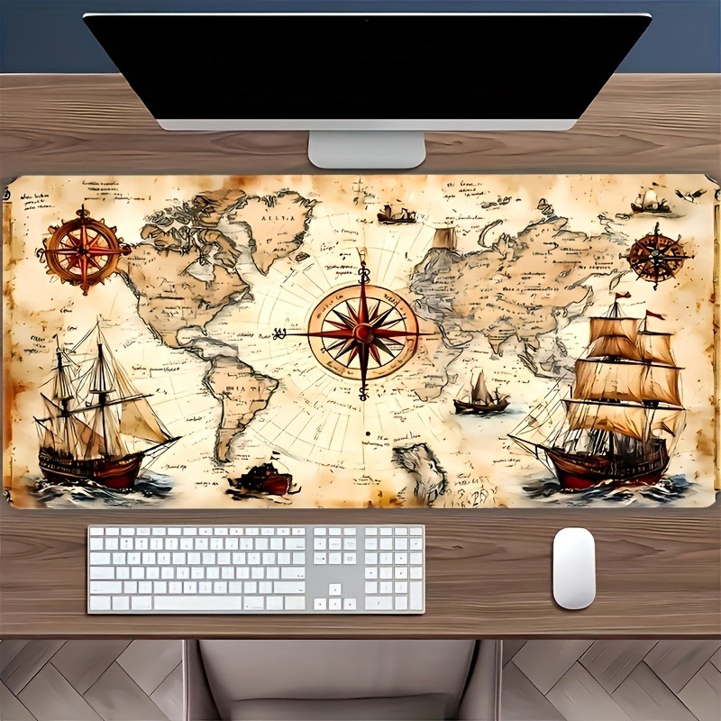 1개 레트로 해양 지도 디자인 확장형 마우스 패드 -  - Mousepad Xl Extended 리뷰 및 가격