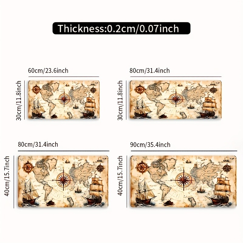 1개 레트로 해양 지도 디자인 확장형 마우스 패드 -  - Mousepad Xl Extended 리뷰 및 가격